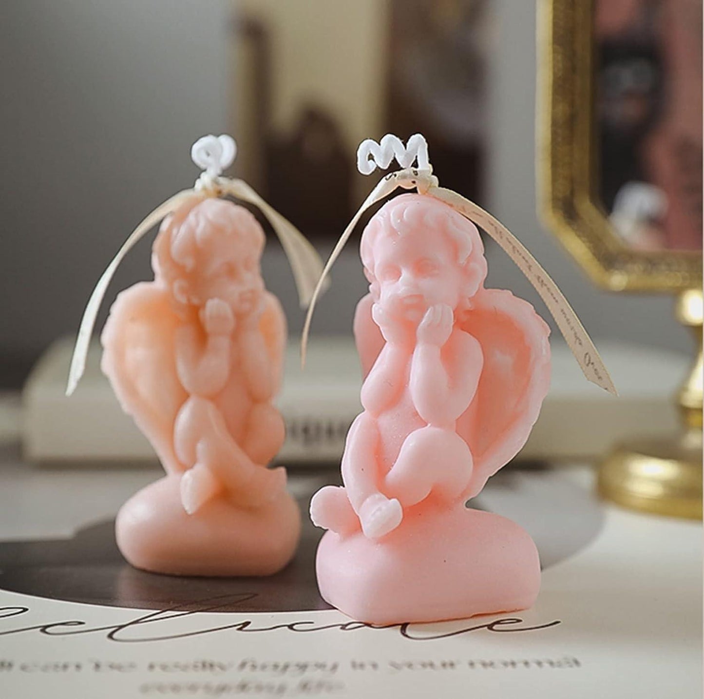 Set of 8 Cute Angel Shaped Scented Candles,50G Aroma Soy Wax Decorative Candles, Handmade Aesthetic Candles for Table Decorations,Photo Prop Birthday Gifts - Decotree.co Online Shop