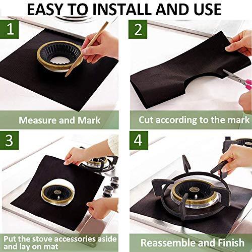 0.3mm Stove Burner Covers Black, 10 Pack Nonstick Gas Range Protectors Liners - Decotree.co Online Shop