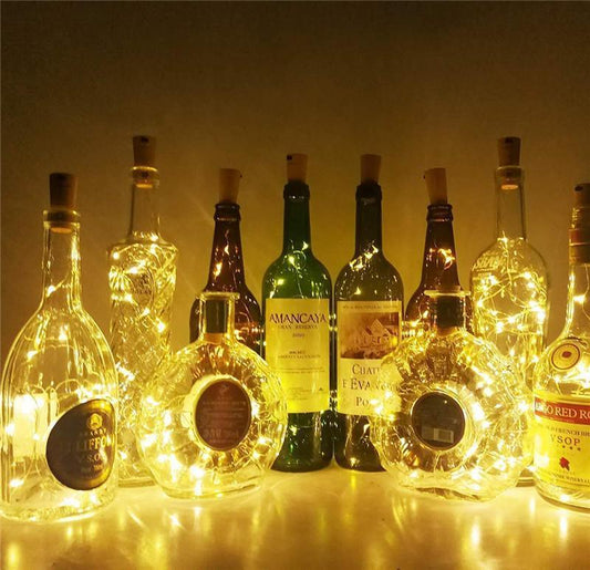 10 LED/ 40 Inches Battery Operated Cork Shape Copper Wire Colorful Fairy Mini String Lights - Decotree.co Online Shop