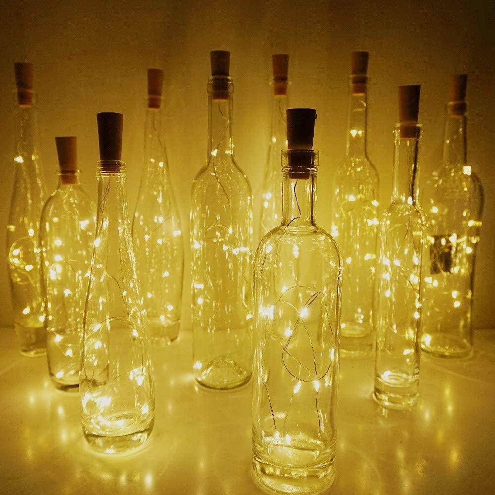 10 LED/ 40 Inches Battery Operated Cork Shape Copper Wire Colorful Fairy Mini String Lights - Decotree.co Online Shop