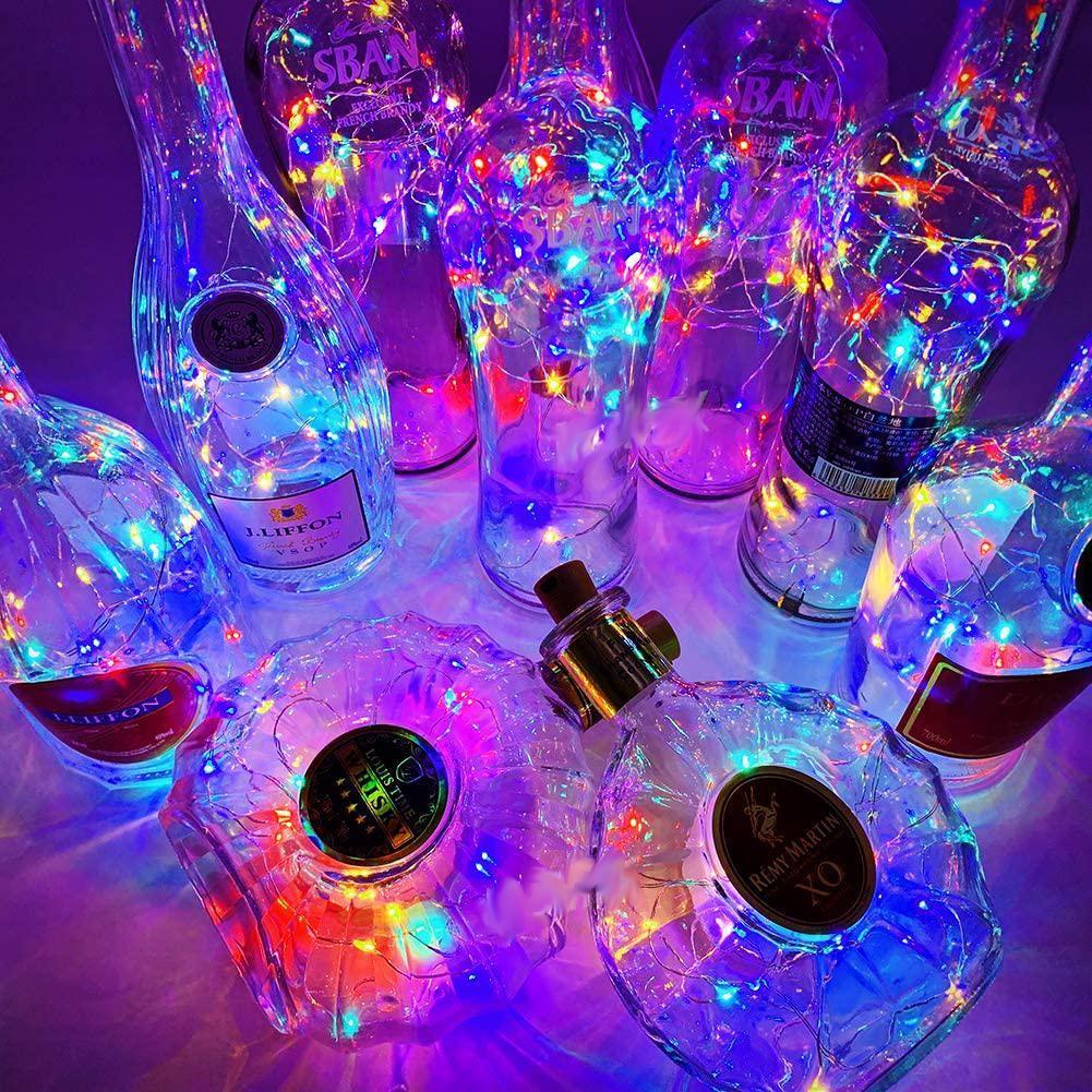 10 LED/ 40 Inches Battery Operated Cork Shape Copper Wire Colorful Fairy Mini String Lights - Decotree.co Online Shop