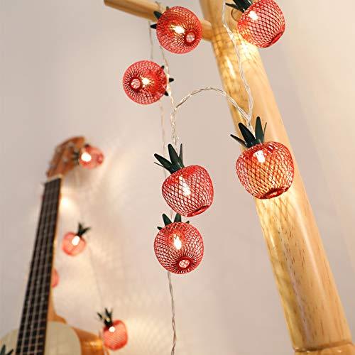 10 LED Apple String Lights Metal Mesh Battery Operated Fairy String Lights for Bedroom Wedding Indoor Outdoor Home Party - Decotree.co Online Shop