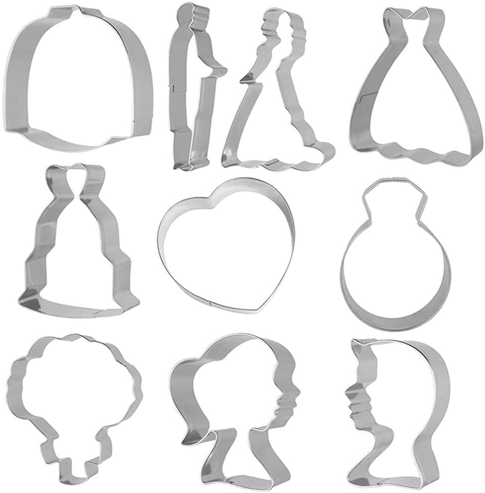10 Set Wedding Groom Bride Cookie Cutter Stainless Steel Biscuit Baking Mold - Decotree.co Online Shop