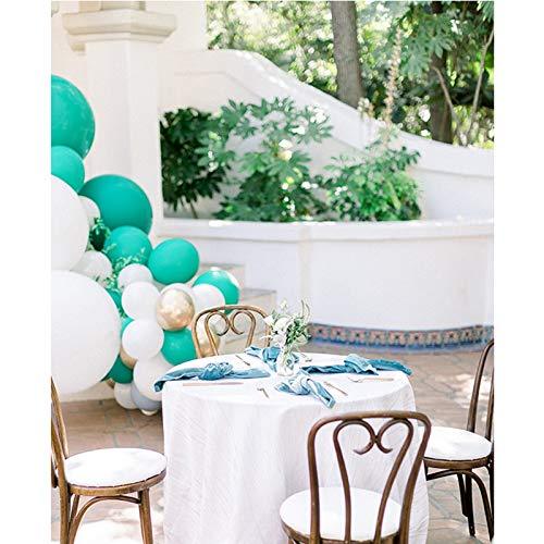100 Pack 12 Inch, Aqua Teal Party Balloons Garland Kit White Gold balloons for Baby Shower Birthday Summer Party Decorations - Decotree.co Online Shop