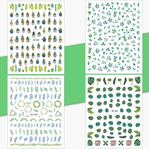 1000+ Mixed Nail Art Stickers 3D Self-Adhesive Leaves Stickers - Decotree.co Online Shop