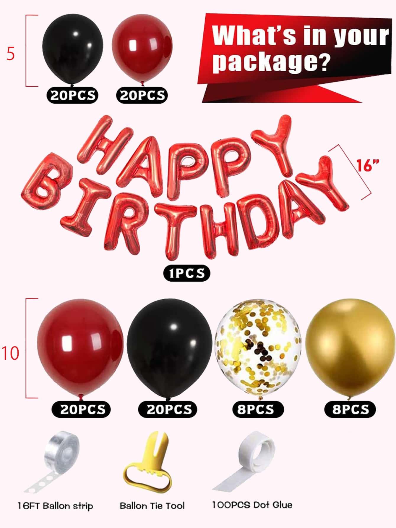 100pcs Birthday Decorative Balloon Set - Decotree.co Online Shop