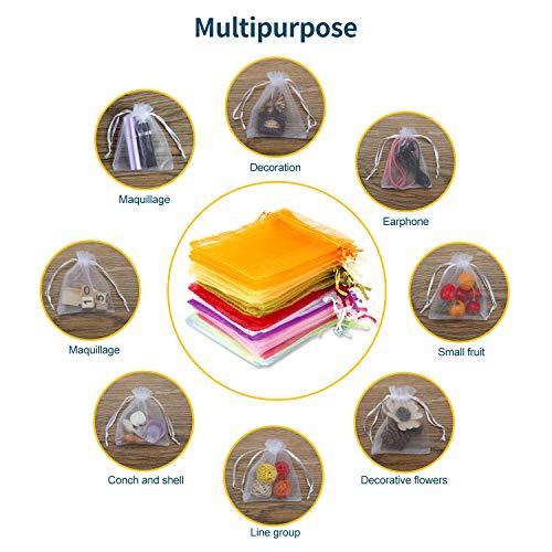 100PCS Organza Gift Bags, 4x4.72" Mixed Color Wedding Favor Bags with Drawstring - Decotree.co Online Shop