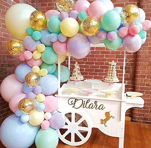 103pcs Pastel Balloon Garland Arch Kit 5" 12" 18 inch Macaron Color Pastel Party Balloons Set and Gold Confetti Balloons for Wedding Birthday - Decotree.co Online Shop