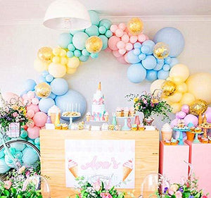 103pcs Pastel Balloon Garland Arch Kit 5" 12" 18 inch Macaron Color Pastel Party Balloons Set and Gold Confetti Balloons for Wedding Birthday - Decotree.co Online Shop