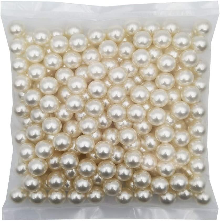1100pcs Ivory Undrilled ABS Art Faux Pearls for Vase Fillers, Imitation Round Pearl Beads for Table Scatter Home Wedding Decoration - Decotree.co Online Shop