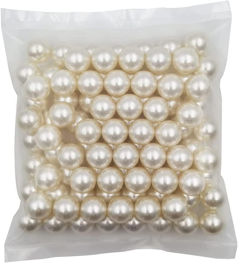 1100pcs Ivory Undrilled ABS Art Faux Pearls for Vase Fillers, Imitation Round Pearl Beads for Table Scatter Home Wedding Decoration - Decotree.co Online Shop
