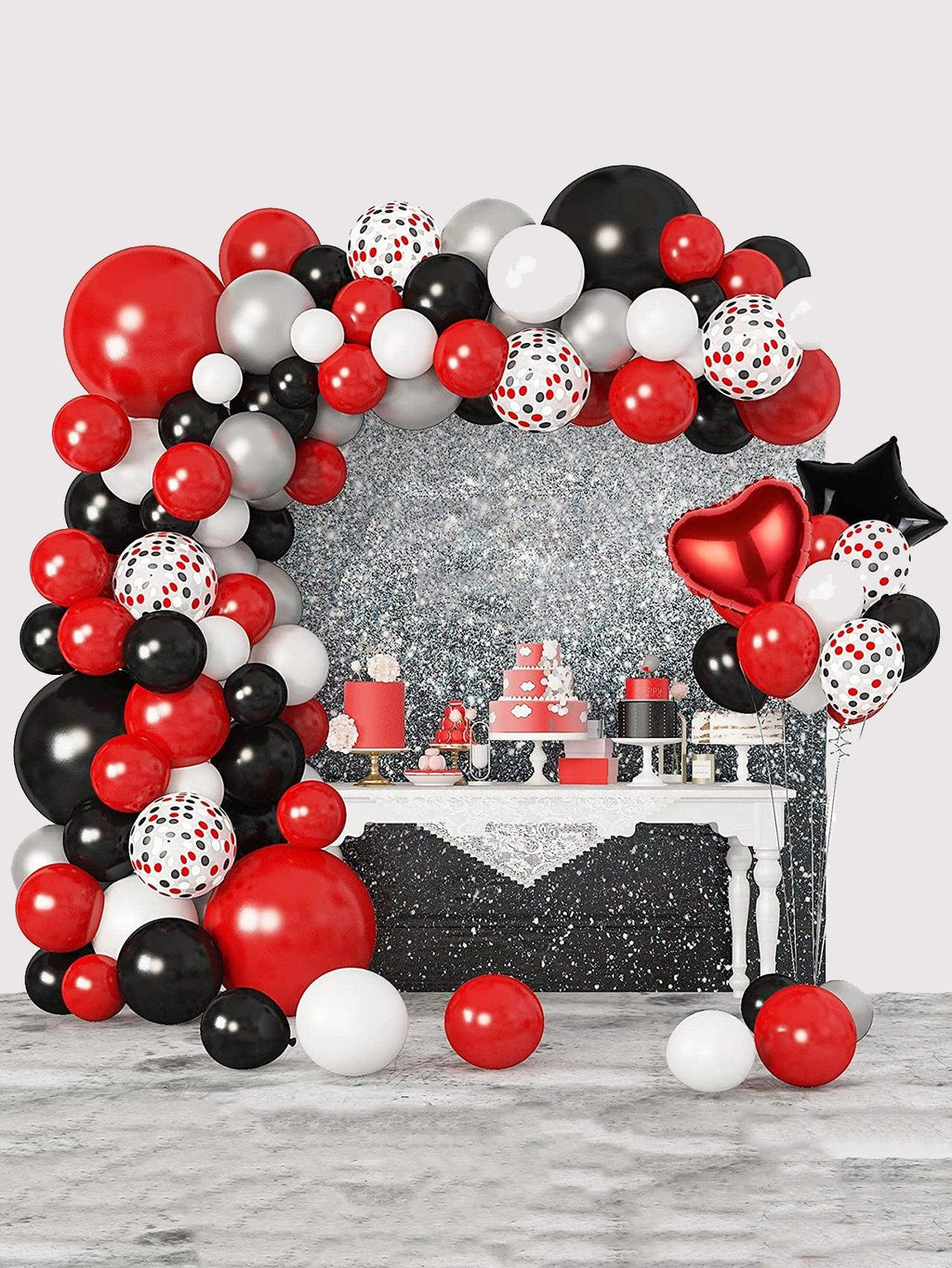 111pcs Heart & Star Shaped Balloon Garland - Decotree.co Online Shop