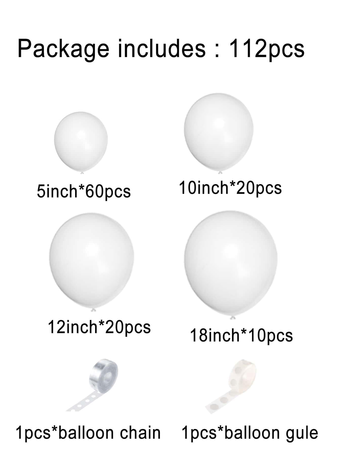 112pcs Solid Color Decorative Balloon Set - Decotree.co Online Shop