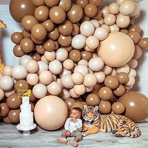 113pcs Brown Balloon Garland Arch Kit, Blush Coffee Tan Nude Latex Balloons 5" 10" 12" 18" Pastel Balloons - Decotree.co Online Shop