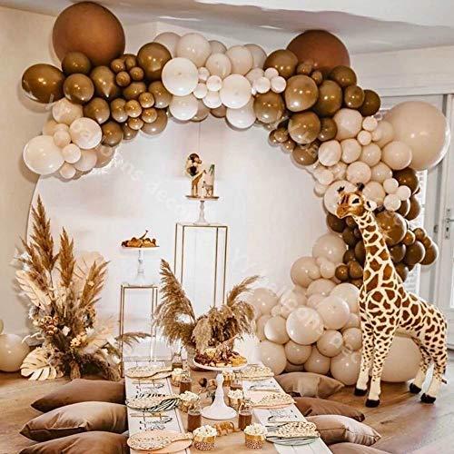 113pcs Brown Balloon Garland Arch Kit, Blush Coffee Tan Nude Latex Balloons 5" 10" 12" 18" Pastel Balloons - Decotree.co Online Shop