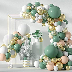 117 pcs Green White Gold Balloon Arch Kit for Birthday Party Decorations - Decotree.co Online Shop