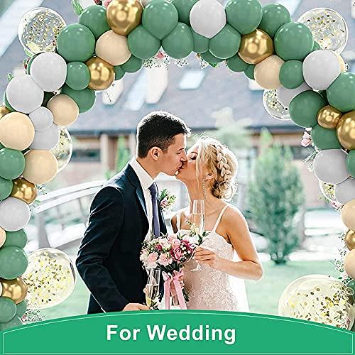 117 pcs Green White Gold Balloon Arch Kit for Birthday Party Decorations - Decotree.co Online Shop