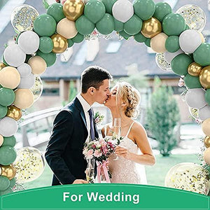 117 pcs Green White Gold Balloon Arch Kit for Birthday Party Decorations - Decotree.co Online Shop
