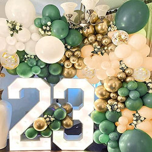 117 pcs Green White Gold Balloon Arch Kit for Birthday Party Decorations - Decotree.co Online Shop