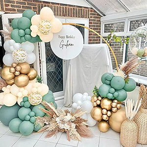 117 pcs Green White Gold Balloon Arch Kit for Birthday Party Decorations - Decotree.co Online Shop
