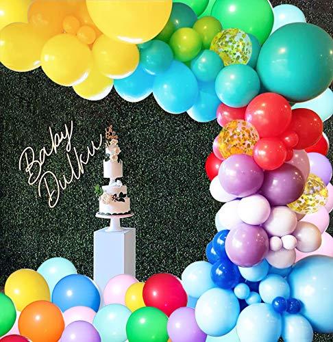118pcs Rainbow Balloon Garland Kit Colorful 5 In 12" 18 Inch Multicolor Balloons Garland Assorted Color Size Balloons for Birthday Wedding - Decotree.co Online Shop