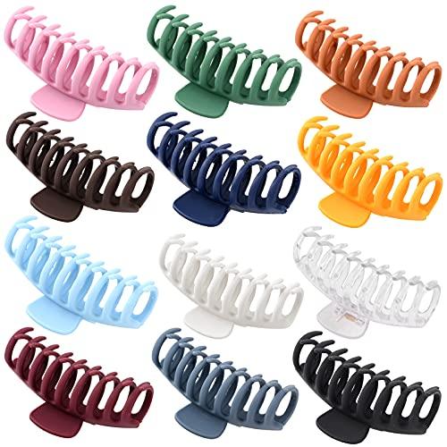 12 Pack Large Hair Claw Clips for Woman, Matte Banana Clips,Strong Hold jaw clip,Hair Clamps for Thin Thick Hair,christmas gifts for women - Decotree.co Online Shop
