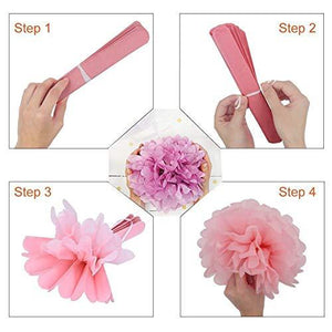 12 pcs Assorted Rainbow Colors Tissue Paper Pom Poms Flower Balls for Birthday Wedding Party Baby Shower Decorations - Decotree.co Online Shop