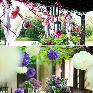12 pcs Assorted Rainbow Colors Tissue Paper Pom Poms Flower Balls for Birthday Wedding Party Baby Shower Decorations - Decotree.co Online Shop