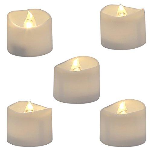 12 pcs Realistic and Bright Flickering Battery Operated Flameless LED Tea Lights - Decotree.co Online Shop