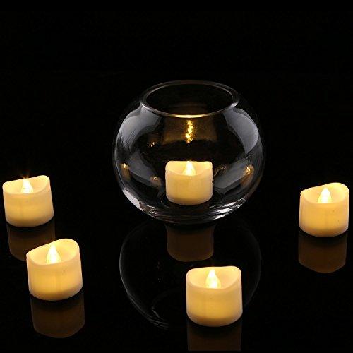 12 pcs Realistic and Bright Flickering Battery Operated Flameless LED Tea Lights - Decotree.co Online Shop