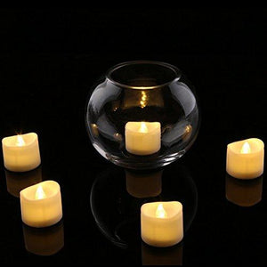 12 pcs Realistic and Bright Flickering Battery Operated Flameless LED Tea Lights - Decotree.co Online Shop