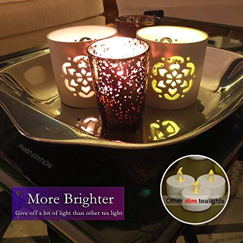 12 pcs Realistic and Bright Flickering Battery Operated Flameless LED Tea Lights - Decotree.co Online Shop