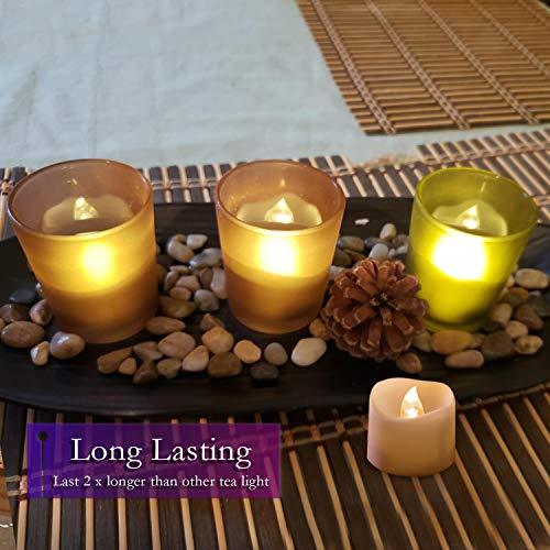 12 pcs Realistic and Bright Flickering Battery Operated Flameless LED Tea Lights - Decotree.co Online Shop
