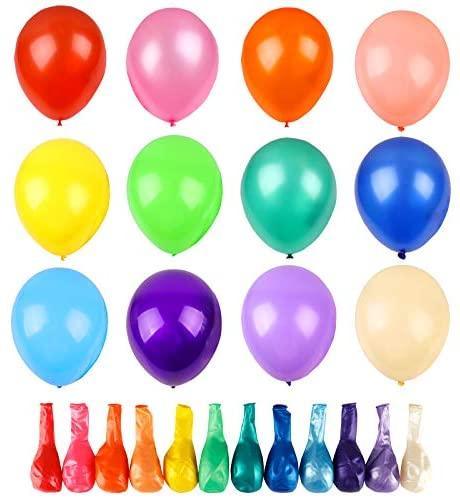 120 Assorted Color Balloons 12 Inches 12 Kinds of Rainbow Party Latex Balloons for Birthday Party - Decotree.co Online Shop