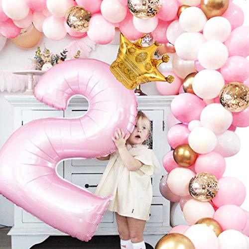 124 Pieces White Pink Gold and Gold Confetti Latex Balloons for Baby Shower Wedding Birthday Graduation - Decotree.co Online Shop
