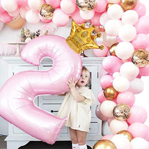 124 Pieces White Pink Gold and Gold Confetti Latex Balloons for Baby Shower Wedding Birthday Graduation - Decotree.co Online Shop