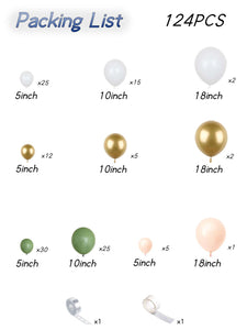124pcs Latex Balloon Garland - Decotree.co Online Shop