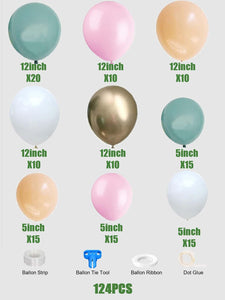 124pcs Mixed Color Balloon Garland Set - Decotree.co Online Shop