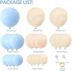 126pcs Baby Blue Balloons Garland Kit Pastel Light Arch Different Sizes Baby Shower - Decotree.co Online Shop