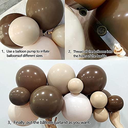 126pcs Brown Balloon Garland Kit Arch Light Jungle Cream Baby Shower Decorations - Decotree.co Online Shop