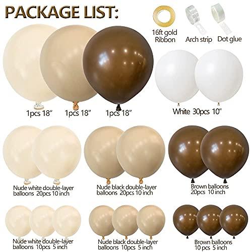 126pcs Brown Balloon Garland Kit Arch Light Jungle Cream Baby Shower Decorations - Decotree.co Online Shop