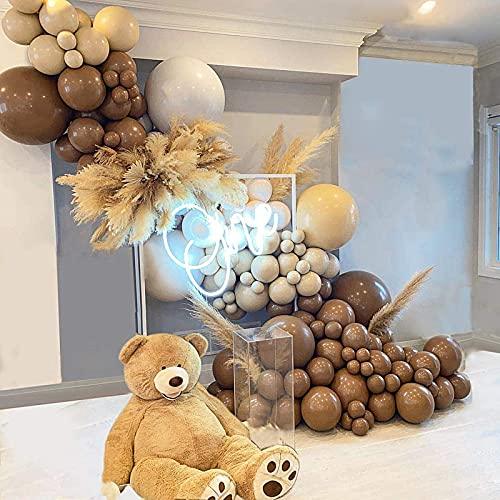 129pcs Party Balloons Arch kit Brown Peach Neutral Party Balloons Wedding Graduation Baby Birthday Decoration (129PCS- Teddy Brown) - Decotree.co Online Shop