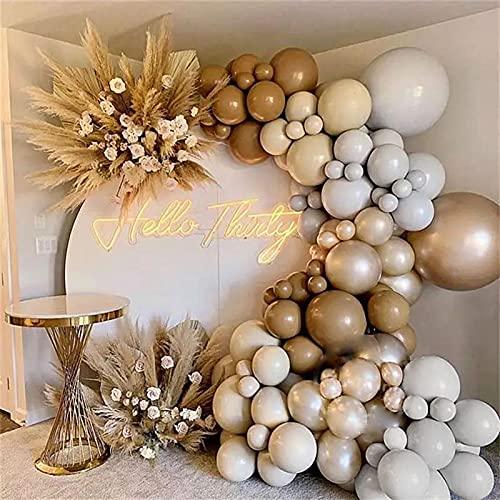 129pcs Party Balloons Arch kit Brown Peach Neutral Party Balloons Wedding Graduation Baby Birthday Decoration (129PCS- Teddy Brown) - Decotree.co Online Shop