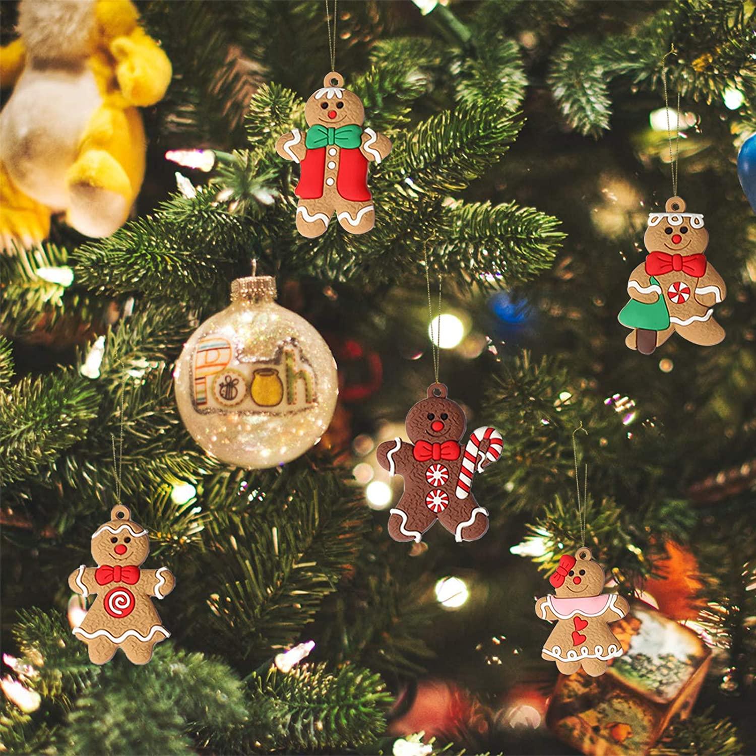 12pcs Christmas Gingerbread Man Ornaments for Christmas Tree Decorations - Decotree.co Online Shop