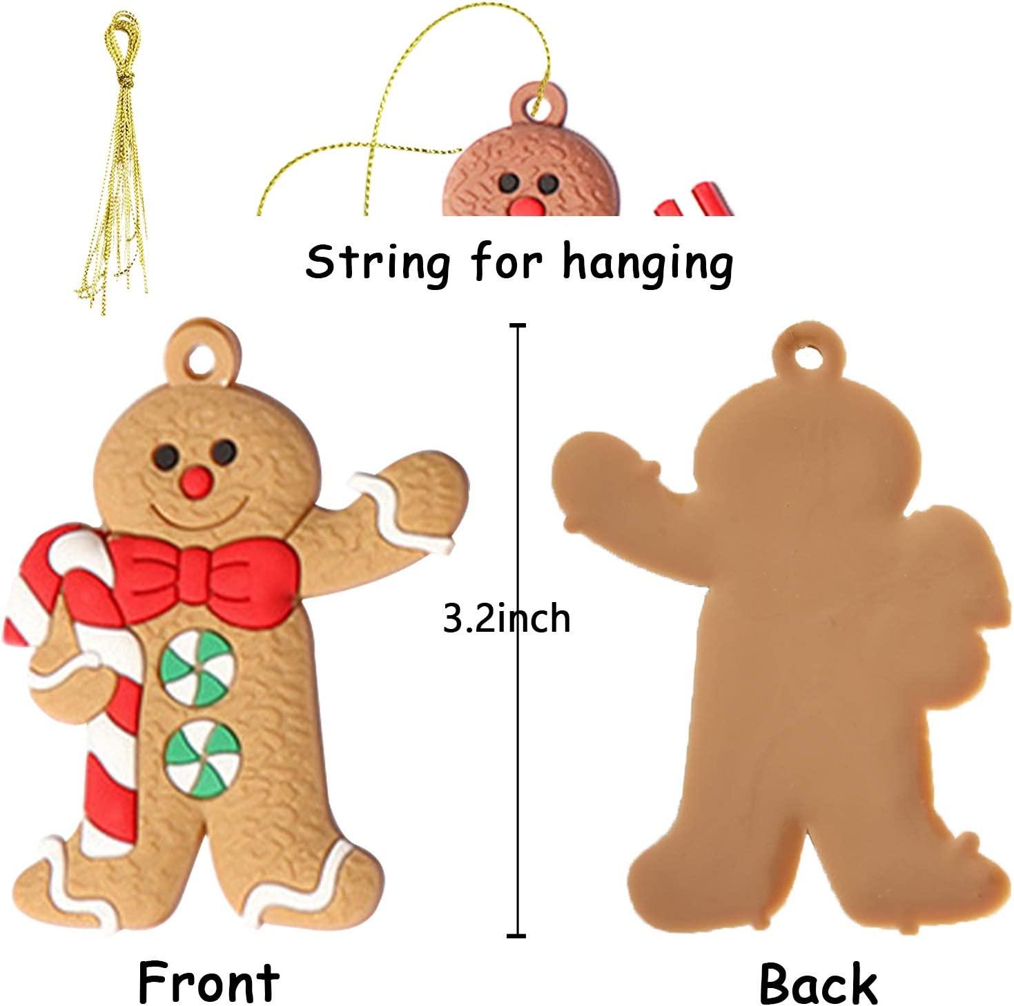 12pcs Christmas Gingerbread Man Ornaments for Christmas Tree Decorations - Decotree.co Online Shop