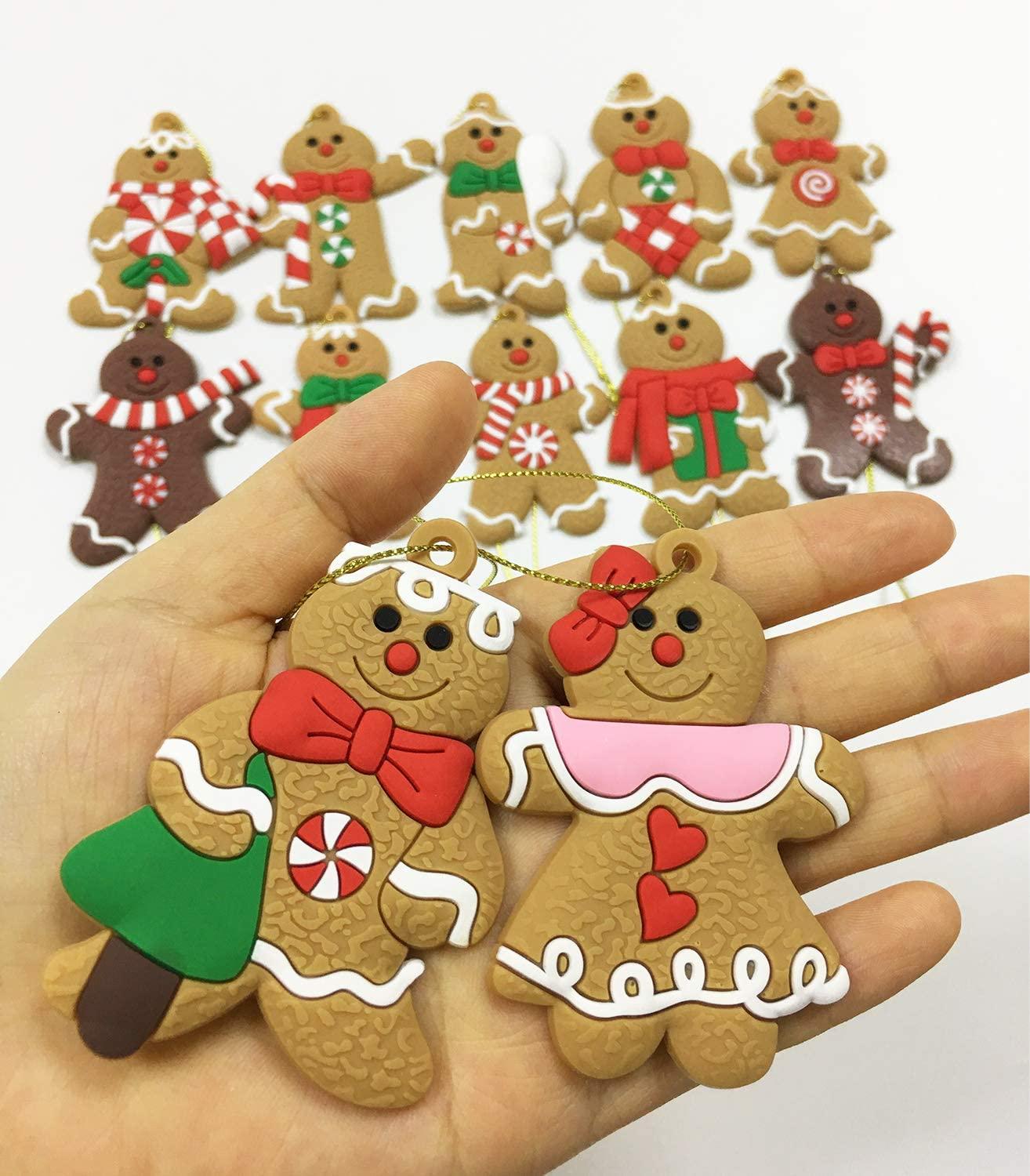 12pcs Christmas Gingerbread Man Ornaments for Christmas Tree Decorations - Decotree.co Online Shop