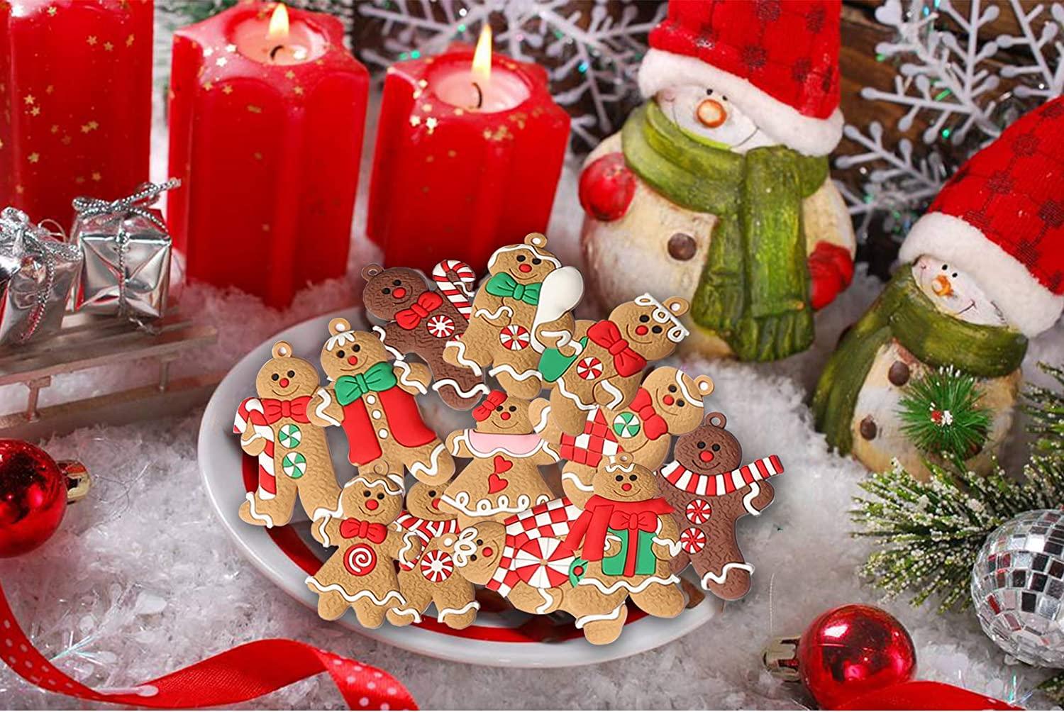 12pcs Christmas Gingerbread Man Ornaments for Christmas Tree Decorations - Decotree.co Online Shop