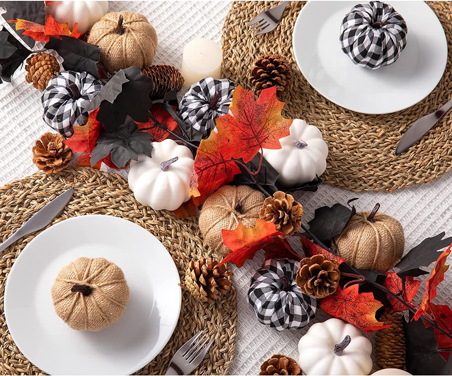 12pcs Mixed Artificial Pumpkins Fake Harvest Pumpkins for Fall Wedding Decor - Decotree.co Online Shop