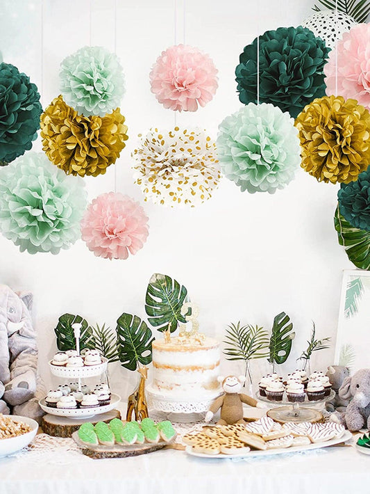 12pcs Polka Dot Tissue Pom Pom Set - Decotree.co Online Shop