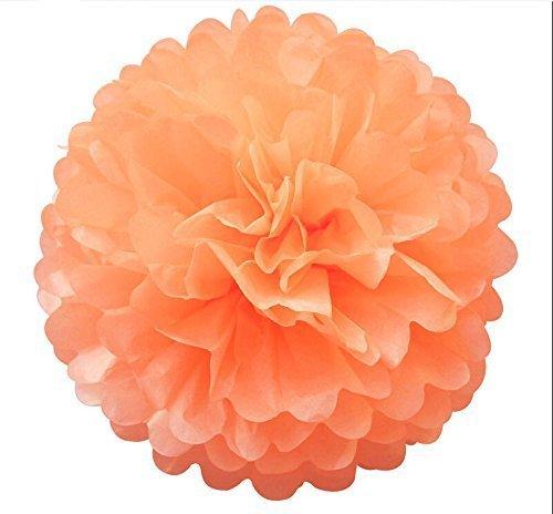 12Pcs Pom Poms of 10" 12" 14" Tissue Paper Craft Pom Poms Kit Tissue Paper Flowers Wedding Decorations for Wedding, Birthday, Baby Shower, Nursery Decor-Orange - Decotree.co Online Shop